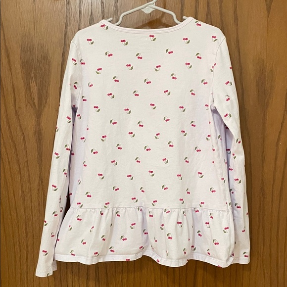 Carter's UGC Girls Sz Large Purple Cherry Print Long Sleeve Tee Red Green Poplin - Picture 11 of 12